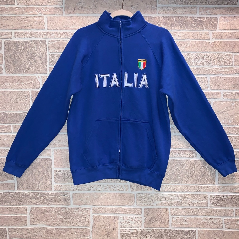 Pensacola Italia Zip Up Blue Sweater